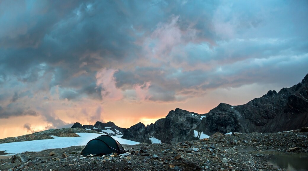 Tent after a storm in the Glacier Peak Wilderness area.