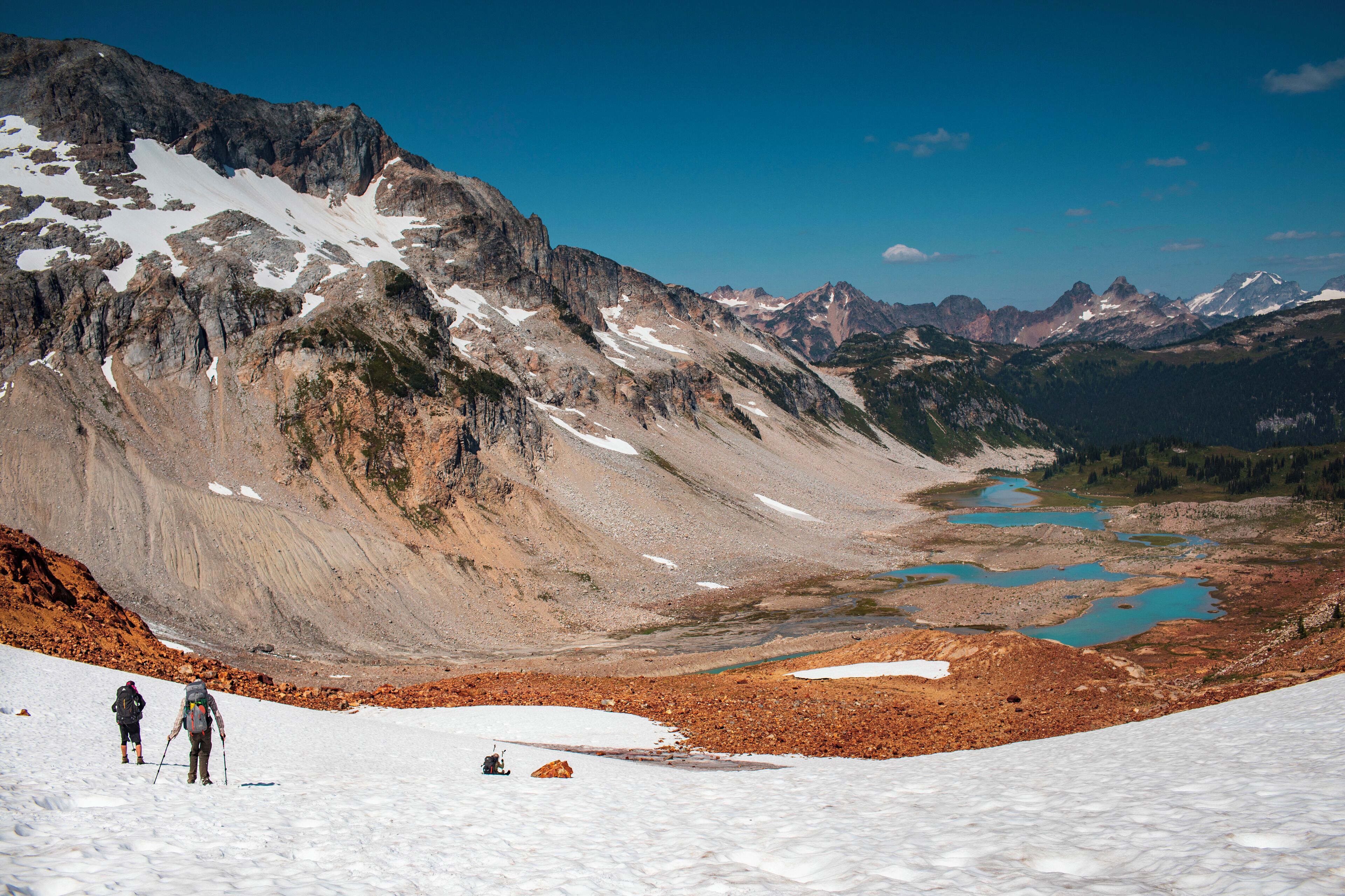 A glimpse into the most amazing backpack trip in the Glacier Peak wilderness.  glissading down into this basin was definitely the way to go!!  #adventure
