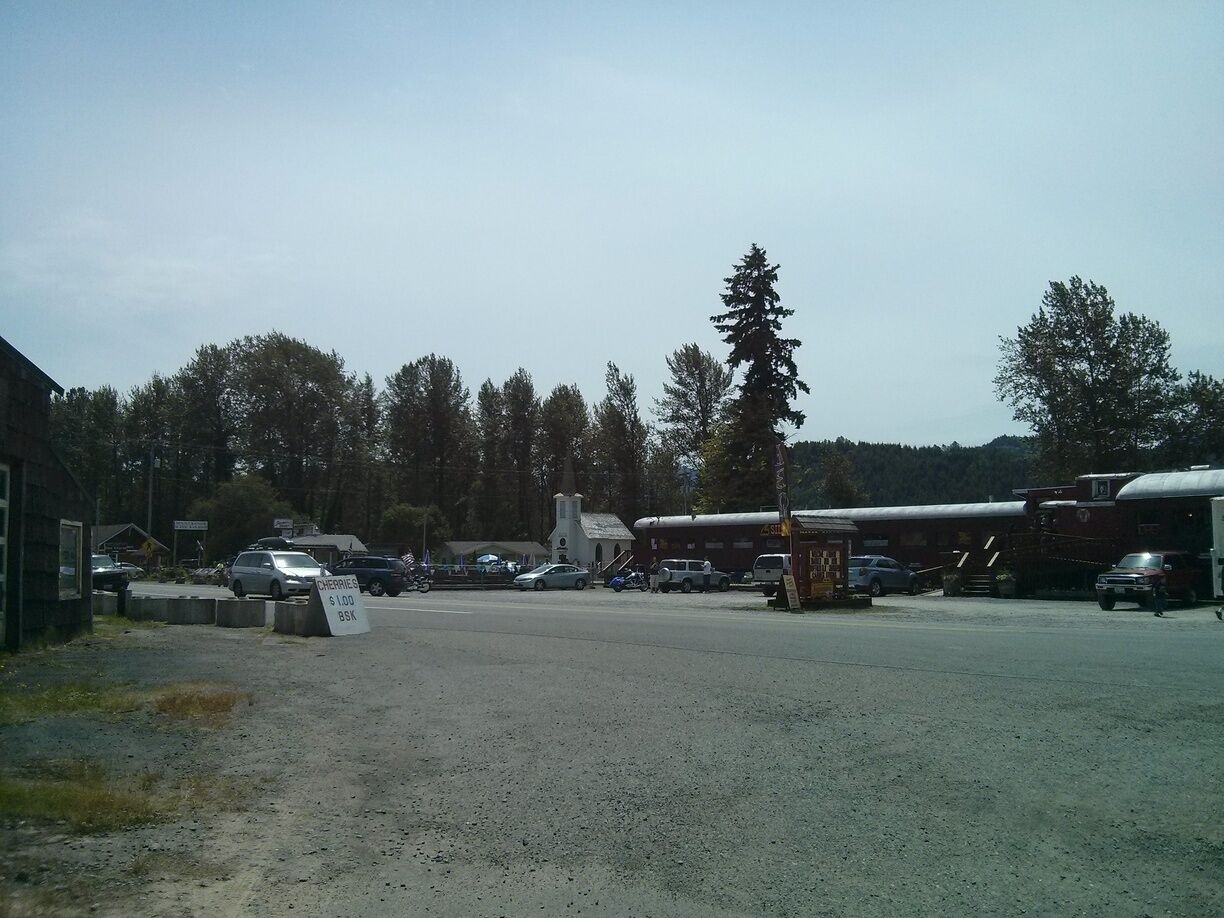 Adorable town outside of Mt. Rainier. Historic little white church, Mt. Rainier Scenic Railroad, $1 Rainier cherries and a burger joint catering to bikers. If I'm not mistaken, you can stay the night in one of the train cars but don't quote me on that.