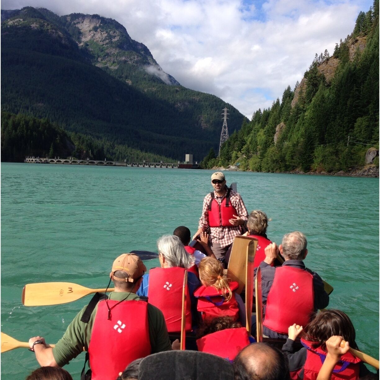 Giant canoe paddle at the North Cascades Institute.  This place offers weekend programs for families.  Stay in a modern lodge and enjoy guided hikes, nature programs, campfire stories, and communal dining in a beautiful setting.  More info at www.ncascades.org