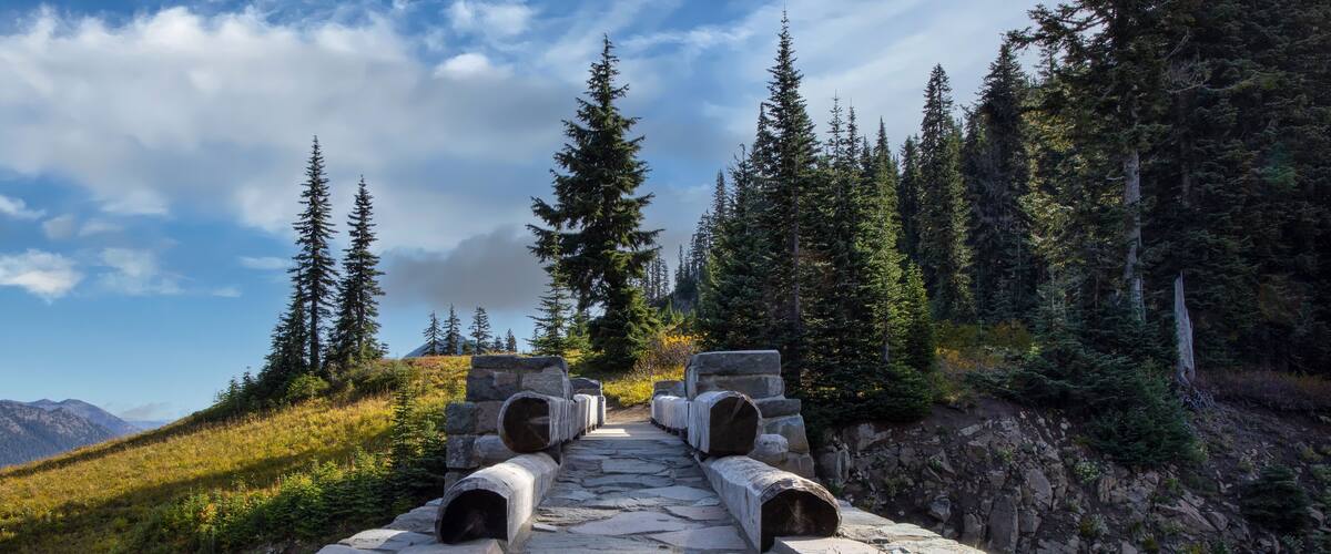 Stone bridge on Naches Peak Trail, Chinook Pass Washington