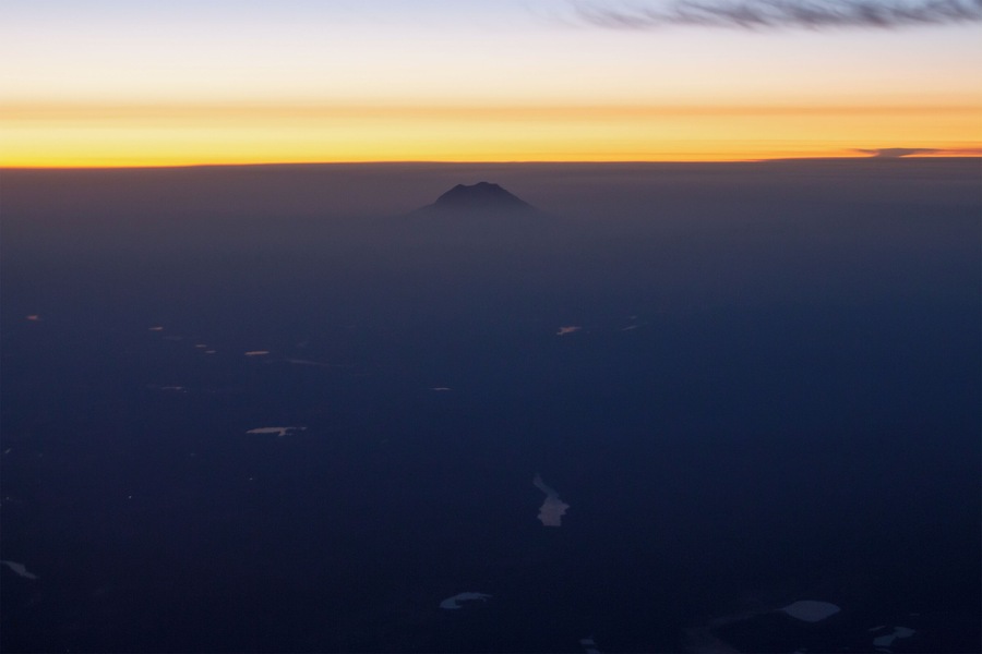 #windowseat When flying south out of Seattle, I always go for an "A" seat, window on the left-hand side as you face the front of the plane, because....RAINIER. I was a little worried on this morning. As you can see, there was a pretty good layer of overcast and from the ground at oh-dark-thirty, there was no telling if THE MOUNTAIN would be obscured by clouds or not. But I'm happy with the result. The top of Mount Rainier peeked just above the clouds for a subtle appearance as the sun rose.
#lifeatexpediagroup