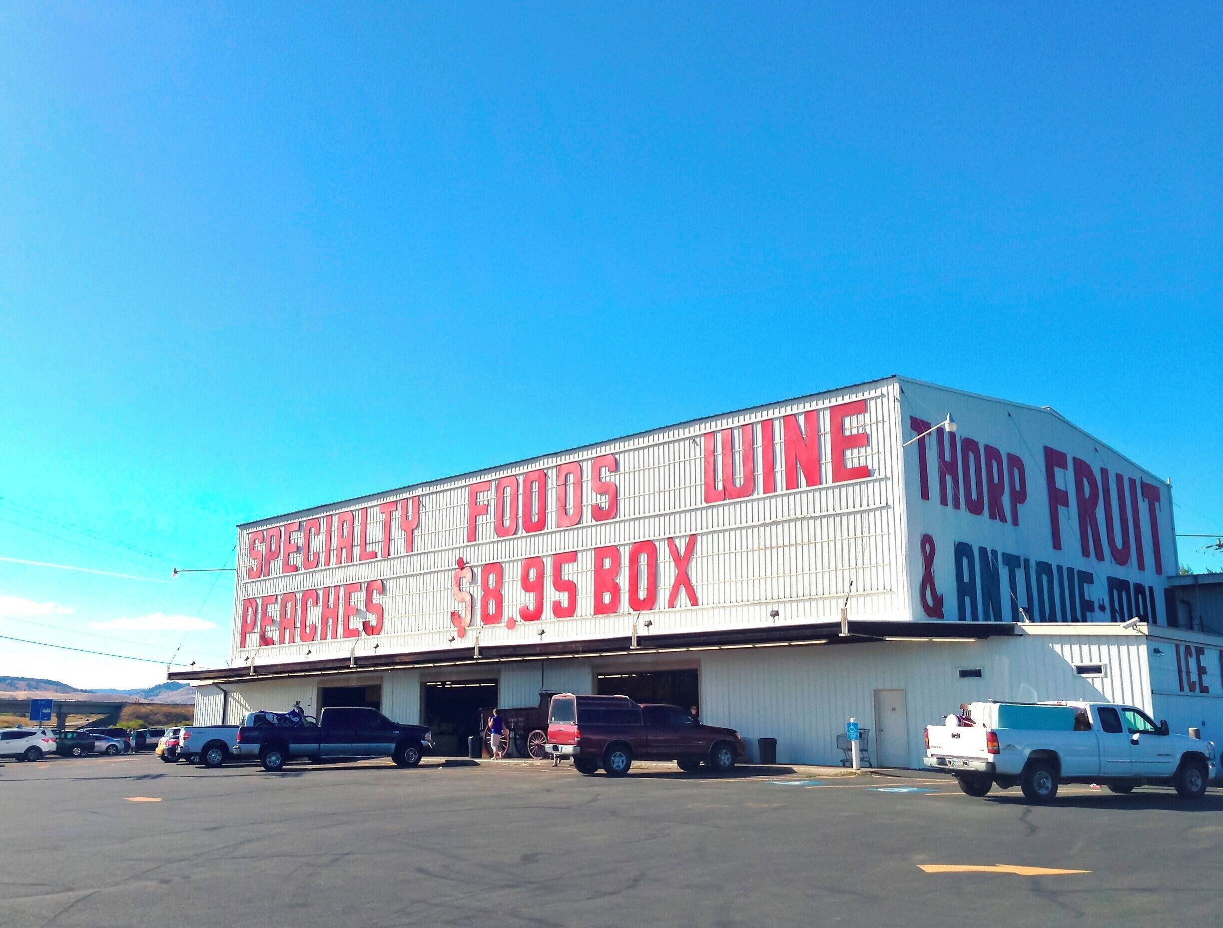 You can't miss this produce market from the freeway!  We were there during peach season and the peaches were just wonderful.  In addition to fresh produce you'll also find quite a few specialty foods like vinegars, oils, chocolates, jellies, sauces and more.  Nothing you can't find in Seattle, but it's worth a quick stop just for the country-farm atmosphere (and maybe some ice cream).