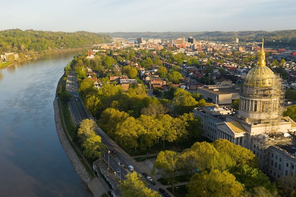 Long Panoramic View Charleston West Virginia Capitol City