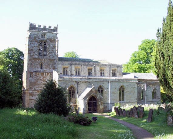 Church of England parish church of St Michael and All Angels, Great Tew, Oxfordshire, viewed from the south.