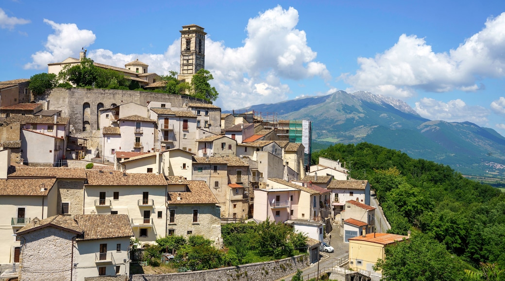 Landscape of Valle Peligna, Abruzzo, view of Goriano Sicoli