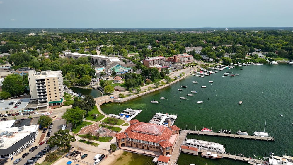 Aerial view of Lake Geneva, Wisconsin - USA