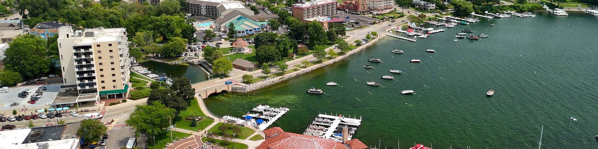 Aerial view of Lake Geneva, Wisconsin - USA
