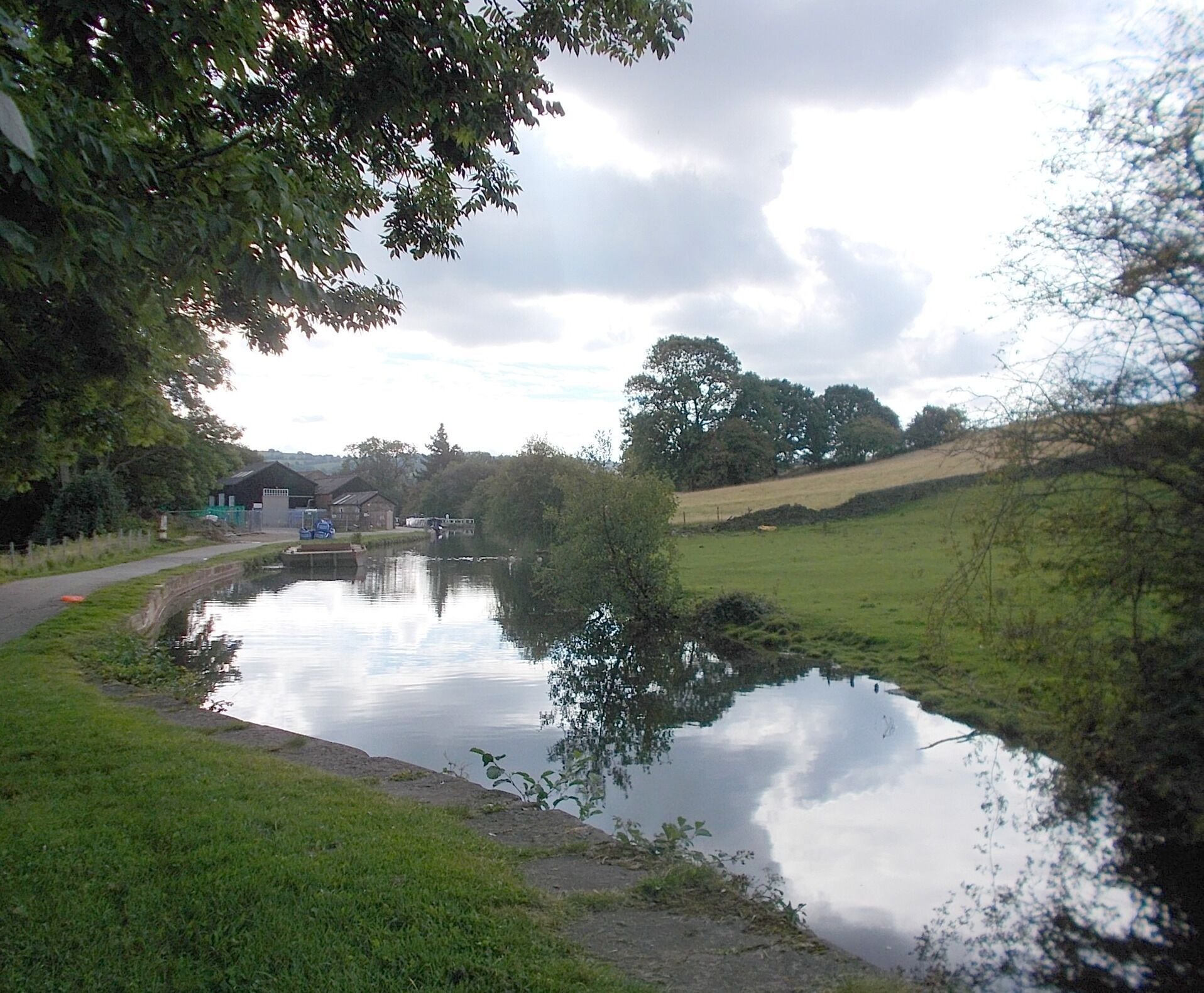 Dobson Locks and canal maintenance buildings, seen from previous site of Mitchell Swing Bridge