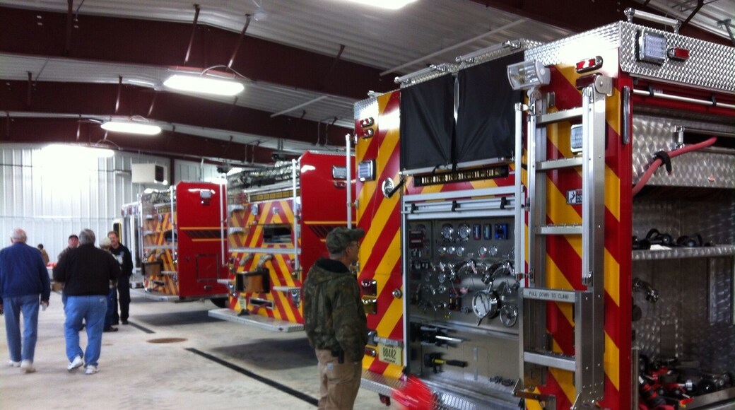 Just over a year ago this small town volunteer fire department lost everything when a fire started in their garage. Today was the open house to show off the new building and all the shiny new trucks. So good to know our awesome group of volunteers have brand new, state-of-the-art fire fighting equipment.
