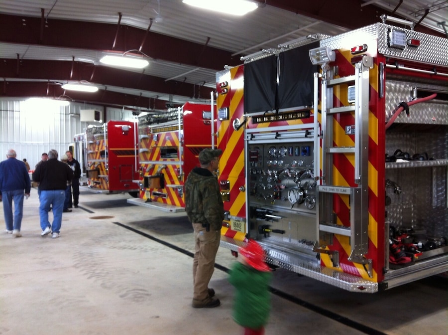 Just over a year ago this small town volunteer fire department lost everything when a fire started in their garage. Today was the open house to show off the new building and all the shiny new trucks. So good to know our awesome group of volunteers have brand new, state-of-the-art fire fighting equipment.