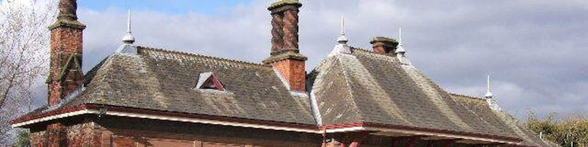 Waverton Station, near Chester. Built in 1897, this disused railway station is now used as offices by A. Morrey Transport Ltd. On the other side of the tracks was another identical building, owned by British Coal. Unfortunately it caught fire and was pulled down. 697589