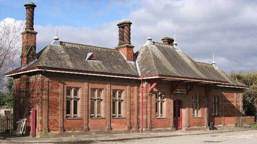 Waverton Station, near Chester. Built in 1897, this disused railway station is now used as offices by A. Morrey Transport Ltd. On the other side of the tracks was another identical building, owned by British Coal. Unfortunately it caught fire and was pulled down. 697589
