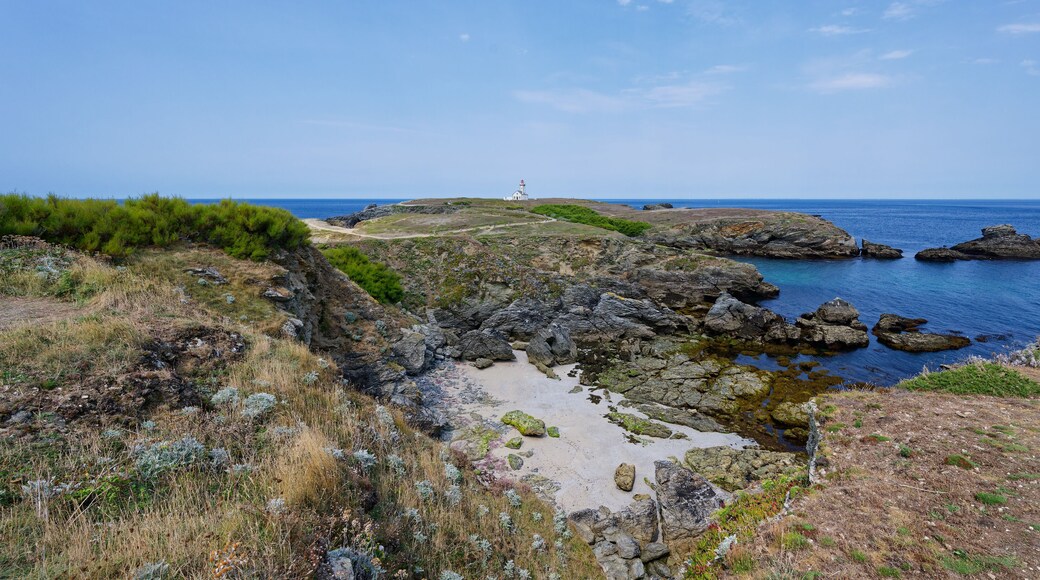 Paysage du littoral à la Pointe des Poulains à Belle-Île-en-Mer, dans le Morbihan, France