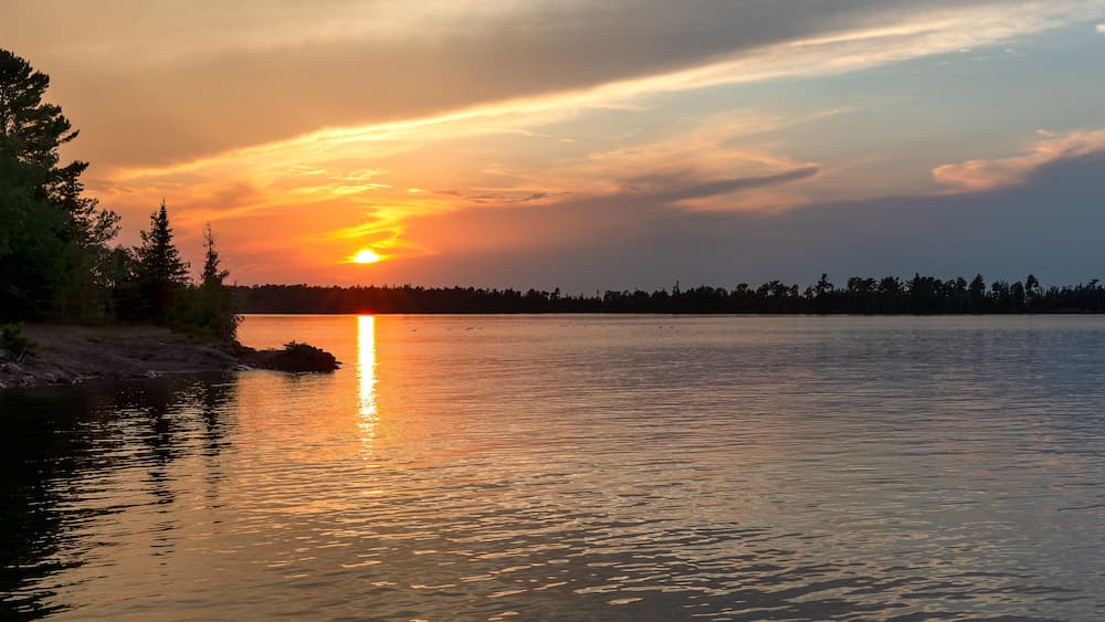 Northwoods Sunset Over Water
