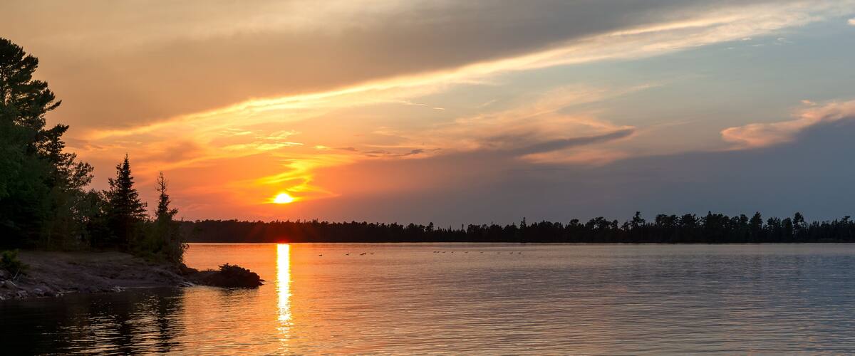 Northwoods Sunset Over Water