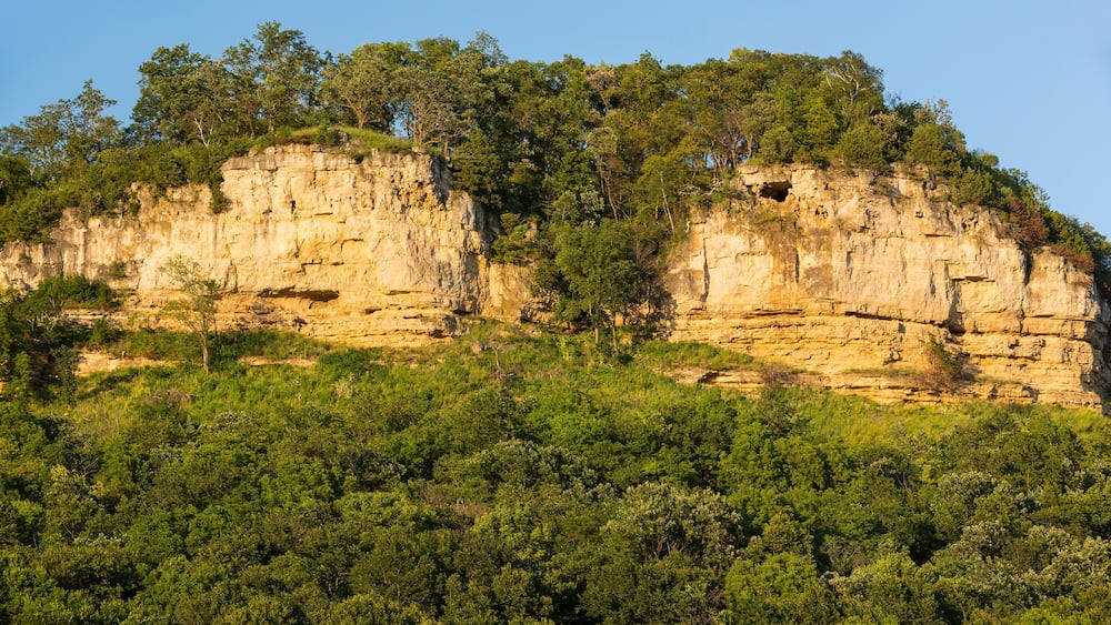 Twin Bluffs / A pair of cliffs in late day sun.