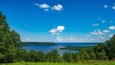 View of Lake Pepin in the Mississippi River from Frontenac State Park in Minnesota