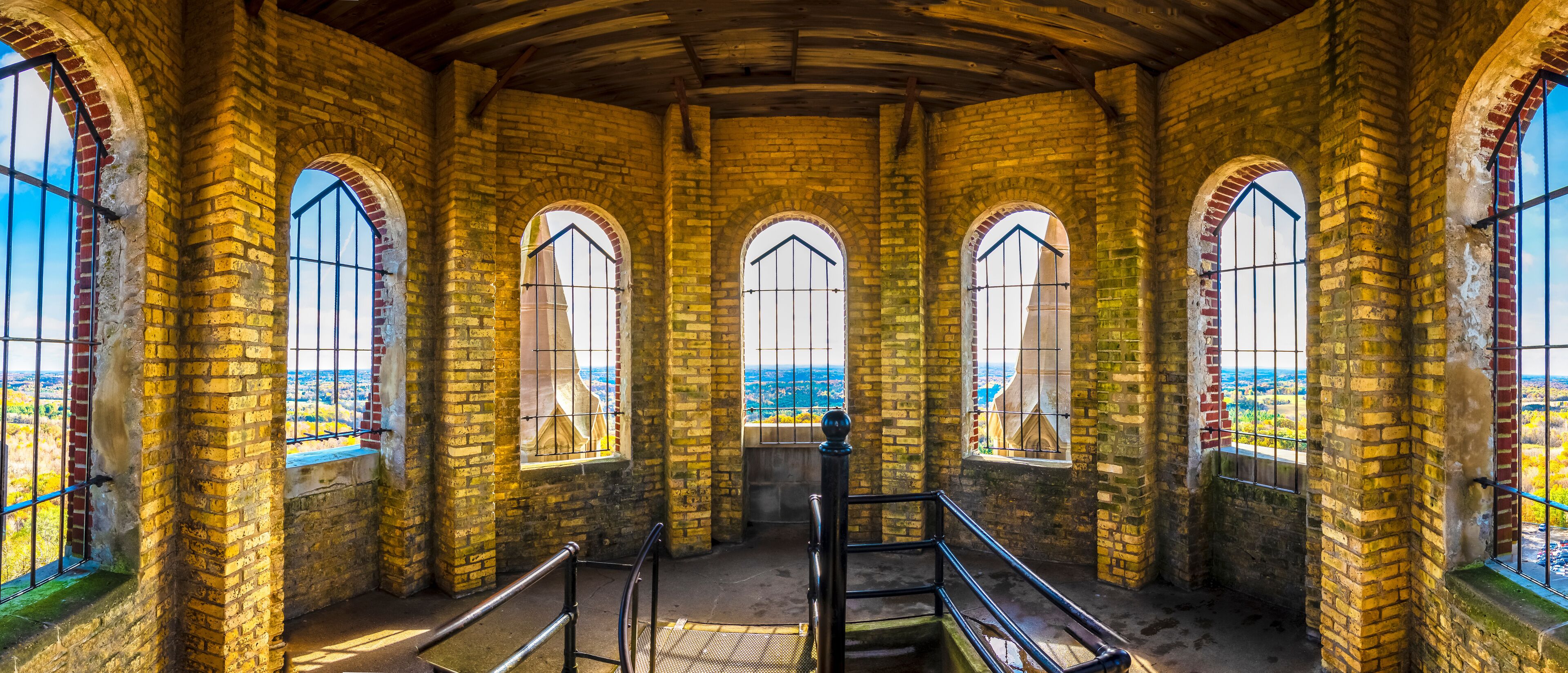 Holy Hill - Basilica and National Shrine of Mary Help of Christians church tower inside view in Wisconsin of USA