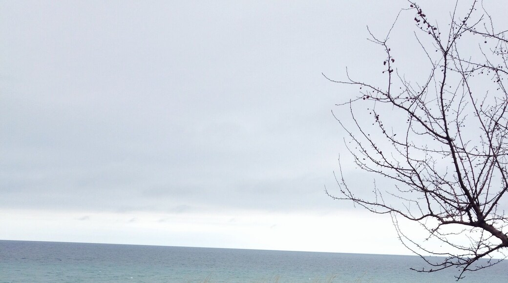 Early spring in Milwaukee , cold and windy . Lake Michigan is beautiful in every season.