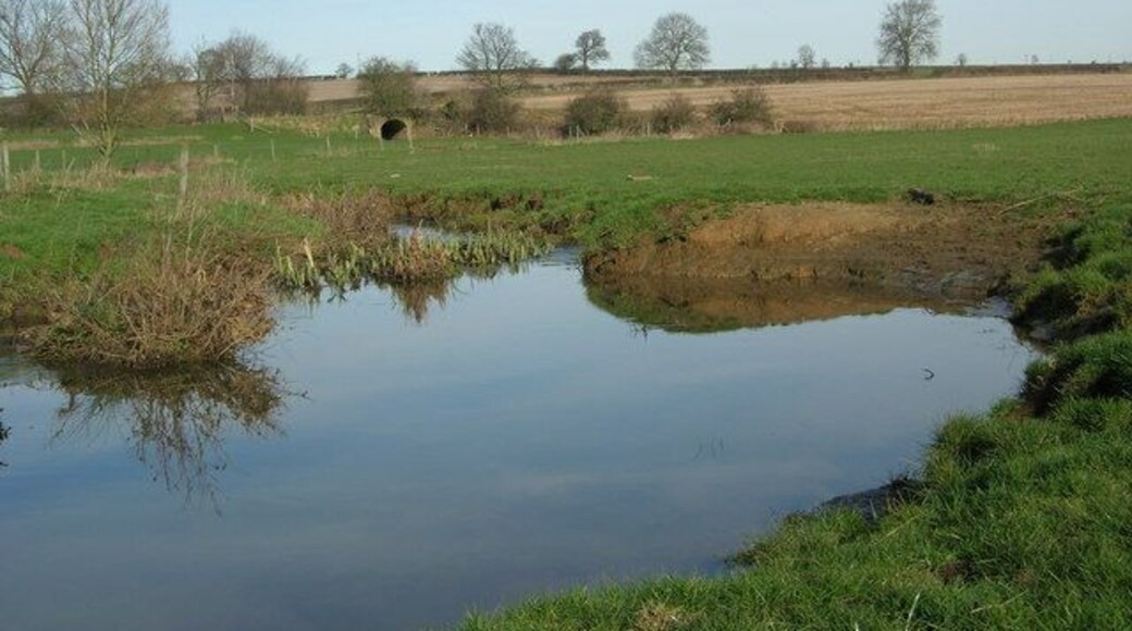 Black Ouse Black Ouse river with bridge carrying disused railway line in middle distance.