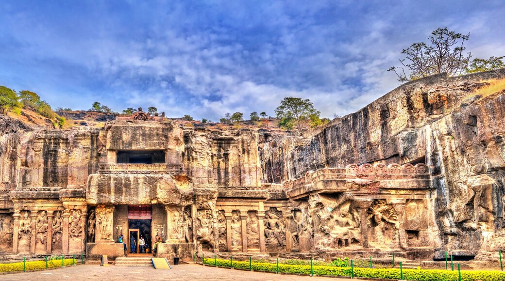 The Kailasa temple, the biggest temple at Ellora Caves. UNESCO world heritage site in Maharashtra, India