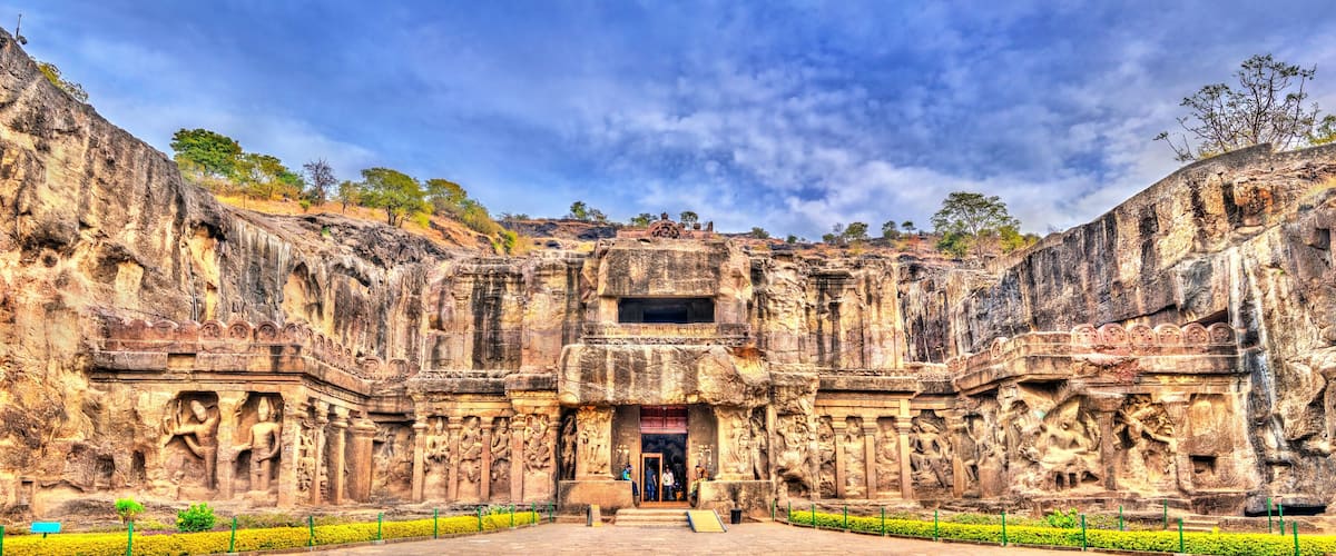 The Kailasa temple, the biggest temple at Ellora Caves. UNESCO world heritage site in Maharashtra, India