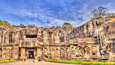 The Kailasa temple, the biggest temple at Ellora Caves. UNESCO world heritage site in Maharashtra, India