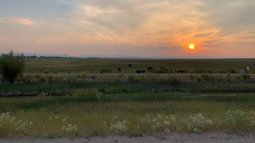 Sunset in rural Wyoming near Big Piney.