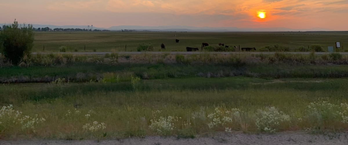 Sunset in rural Wyoming near Big Piney.
