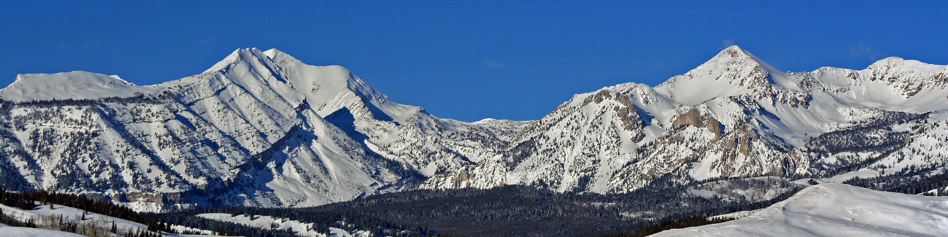 Doubletop Mountain Peak in the Gros Ventre Range in the Central Rocky Mountains near Jackson Hole Wyoming United States