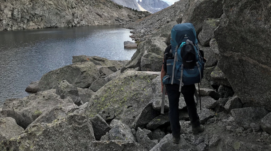 Overlooking Arrowhead Lake, just outside the Cirque of the Towers. Wind River Range. #Adventure