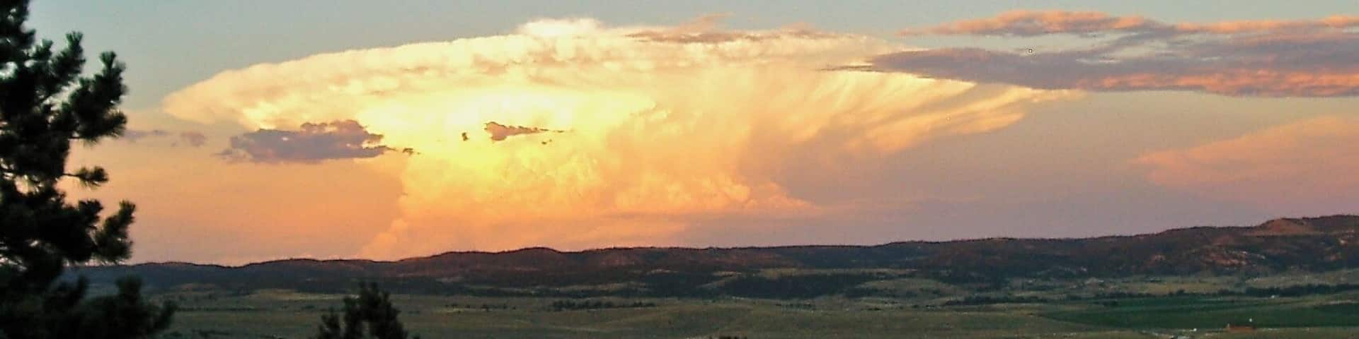 This was taken off of Highway 319, south of Glendo looking east over the valley. The Platte River runs on the east side of the valley. This cloud looks like a nuclear explosion in Nebraska:)