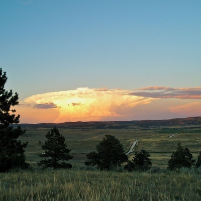 This was taken off of Highway 319, south of Glendo looking east over the valley. The Platte River runs on the east side of the valley. This cloud looks like a nuclear explosion in Nebraska:)
