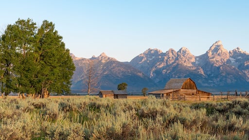 Tetons behind famous barn