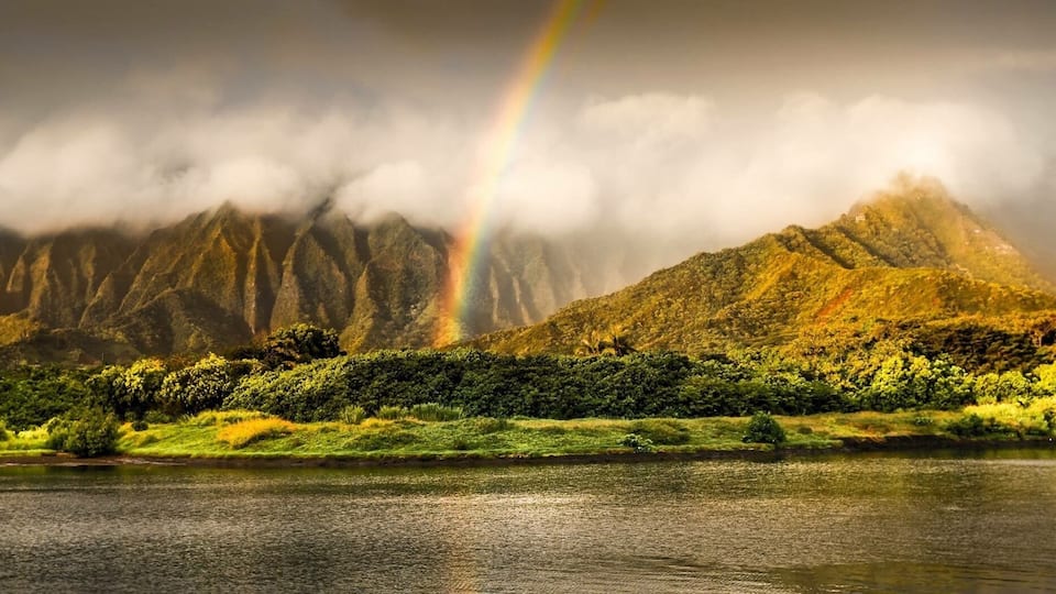 Rainbow morning #green. #☁️ #⛰ #☀️ #🌊 #☀️ #👋 #🙇 #spring #landscape #sky #water #travel #river #clouds #tree #cloud #mountain #summer #outdoor #forest #environment #waterfall #park #outdoors #scenic #rock #tourism #summer #flower #plant