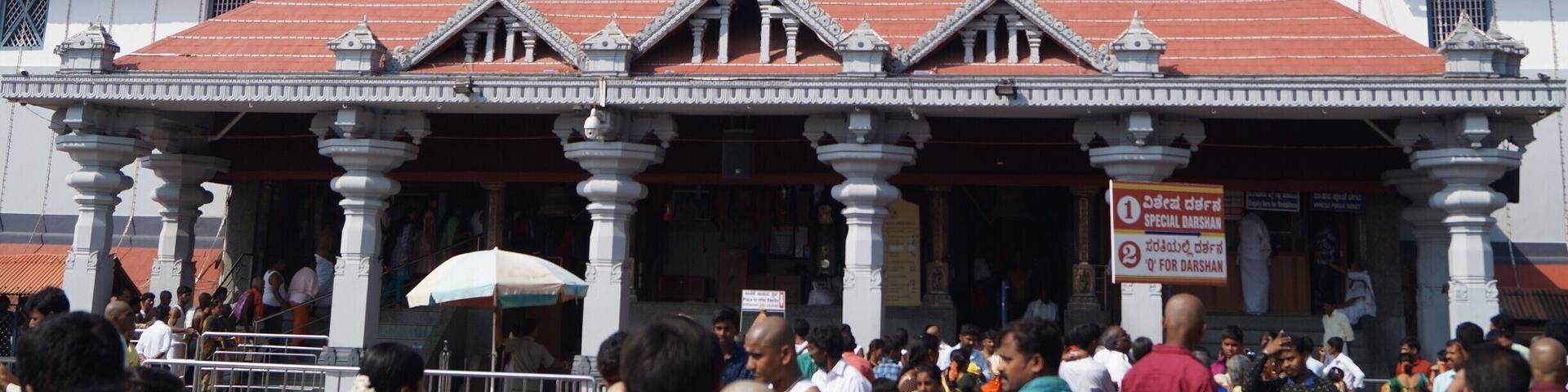 It was a hill temple located on karnataka. Pilgrimage temple located over hills.