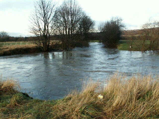 The River Dearne below Barugh Bridge After prolonged rain fall.