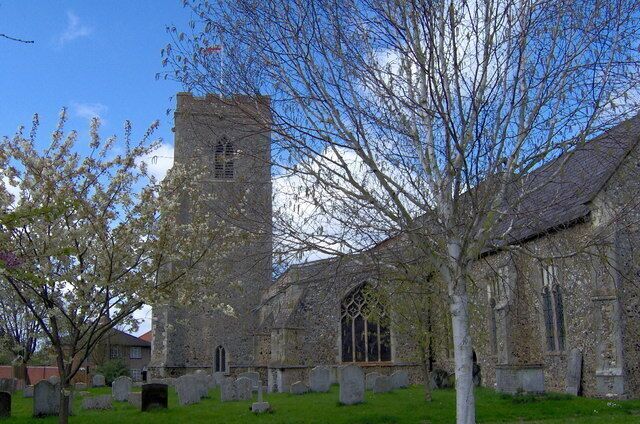 Church of St Mary the Virgin in Haughley, Suffolk, England. A Grade I listed medieval church.
