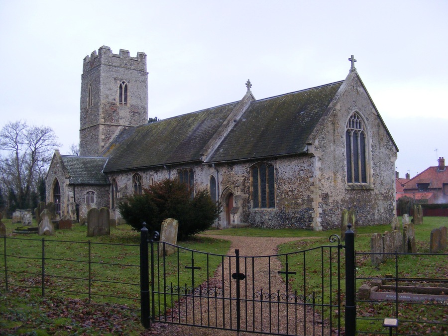 St Mary's parish church, Homersfield, Suffolk, seen from the east