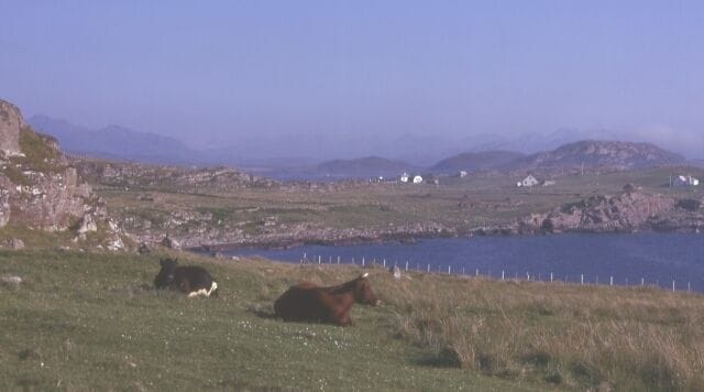 Camas nan Gobhar. Beyond the bay are the crofts of Mellon Charles.