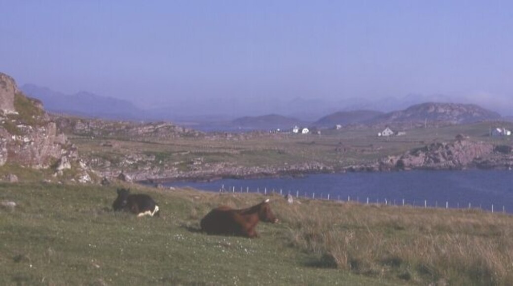 Camas nan Gobhar. Beyond the bay are the crofts of Mellon Charles.