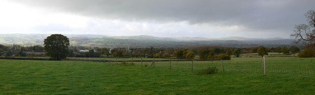 The Vale of Clwyd from Llangwyfan Due west is Llandyrnog, and you can just make out the chimney of the Creamery.