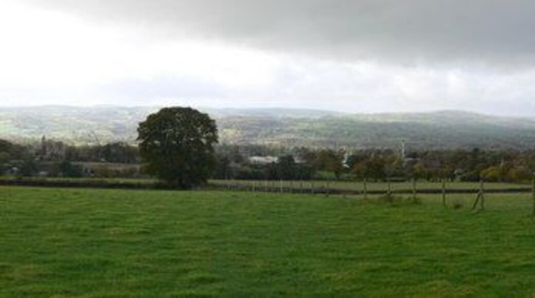The Vale of Clwyd from Llangwyfan Due west is Llandyrnog, and you can just make out the chimney of the Creamery.