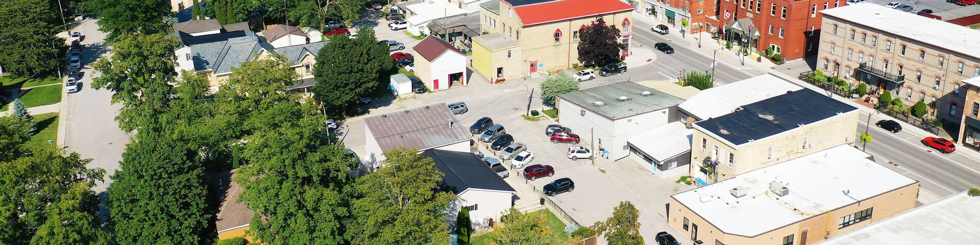 Aerial scene of Seaforth, Ontario, Canada