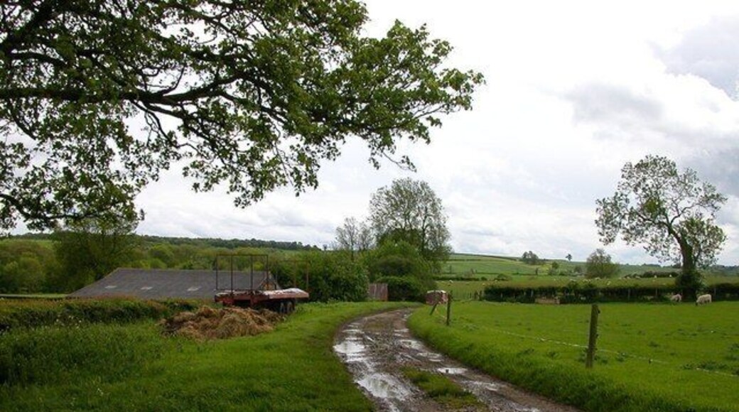 Everdon. Farm buildings on the lane that goes to Snorscomb Mill.
