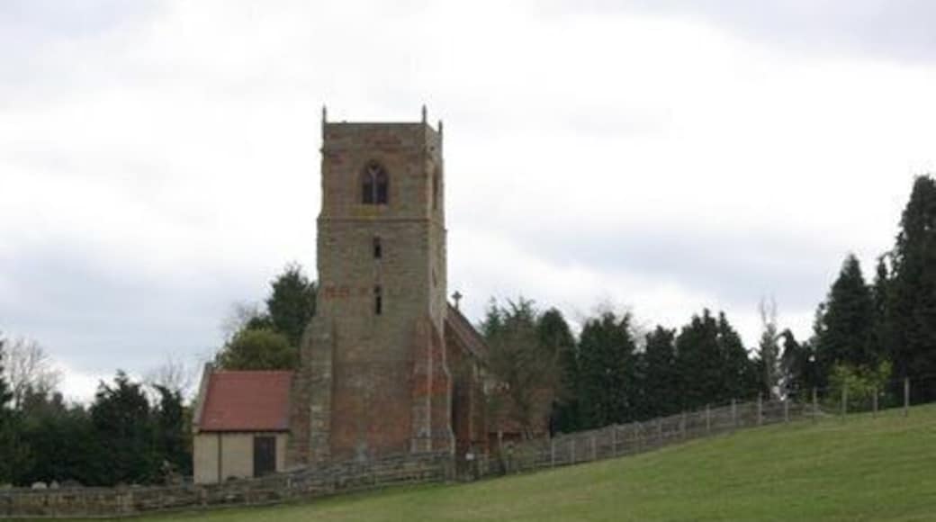 View northeast across a pasture at Bubbenhall, Warwickshire, to St Giles' parish church