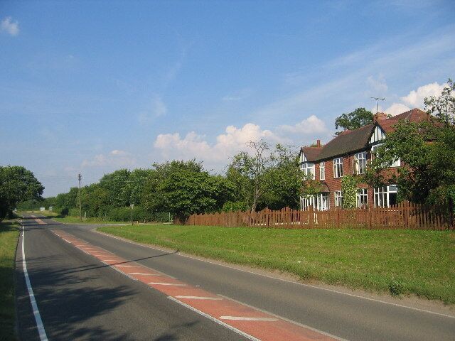 Waverley crossroads. Looking north along the Leamington - Leicester road.