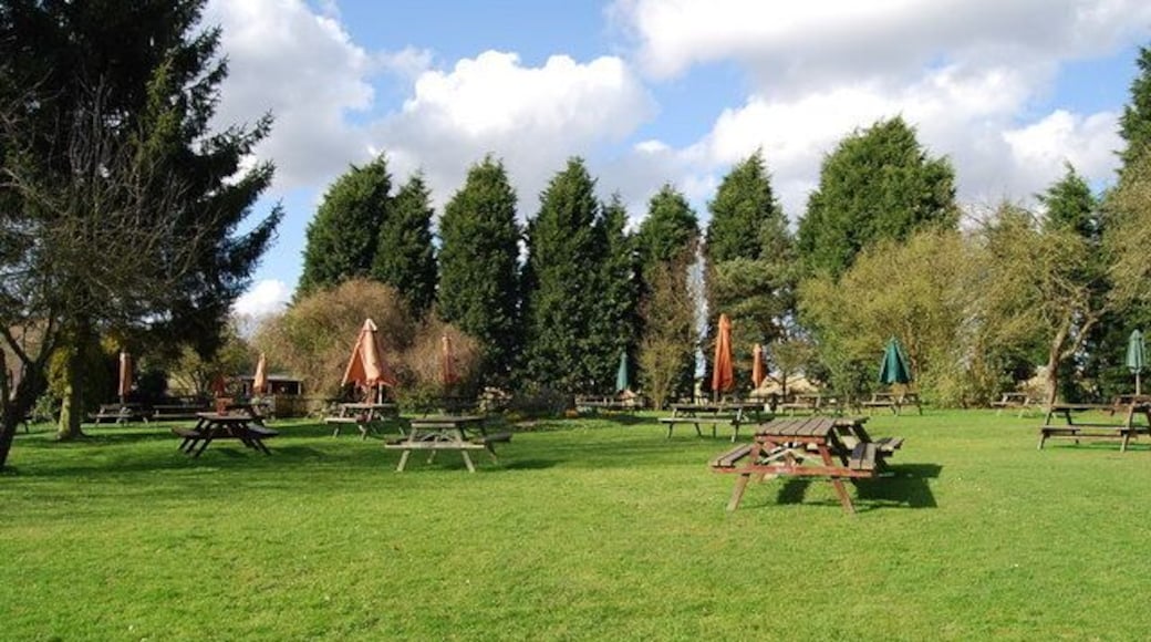 The beer garden, The Little Brown Jug, Chiddingstone Causeway The pub attached is in the adjoining square