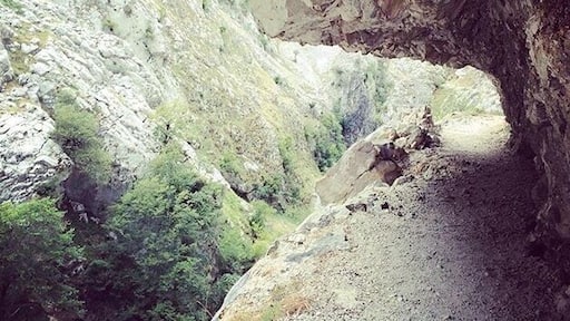 Ruta del Cares, an amazing hike through the montains by the river Cares. Not recommended to people affraid of hights :)